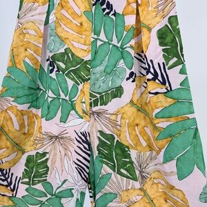 Kaela Kay Tropical Wide Leg Pants Size 4 Leaf Print Resort Vacation Chic